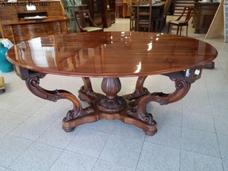 Tavolo a cestello in mogano