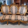 Divano in legno intagliato dorato foglia oro
