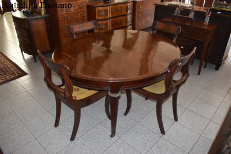 Tavolo ovale in mogano epoca 800