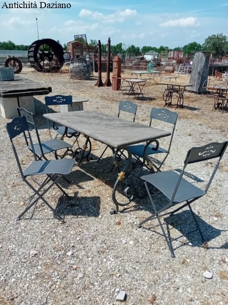 Tavolo ferro e marmo